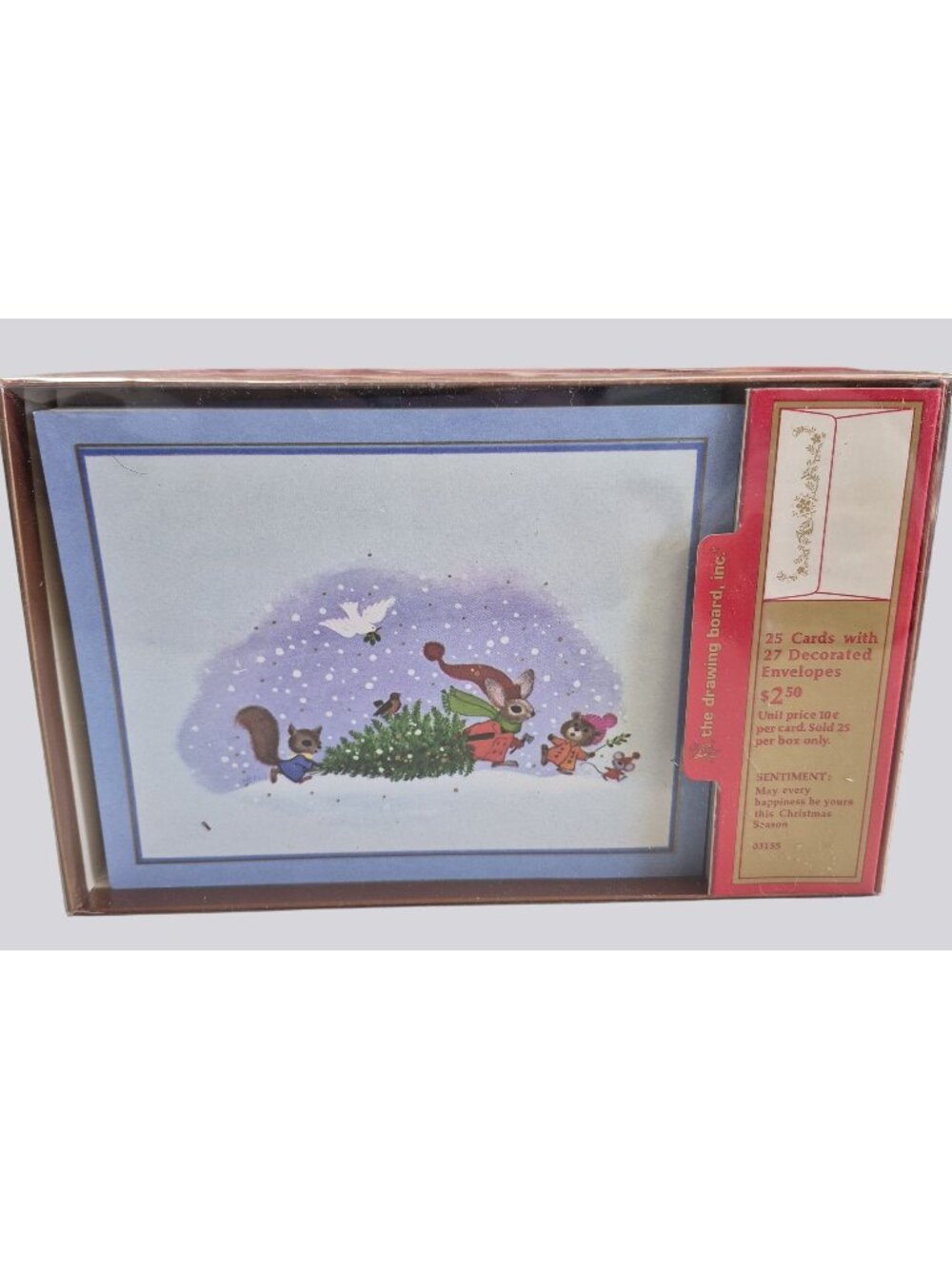Vintage Christmas Cards Set 25 With 27 Gold Decorated Envelopes